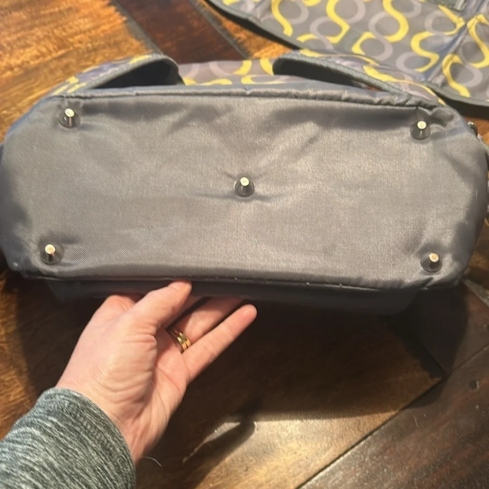 Timi & Leslie Gray and Yellow Diaper Bag EUC